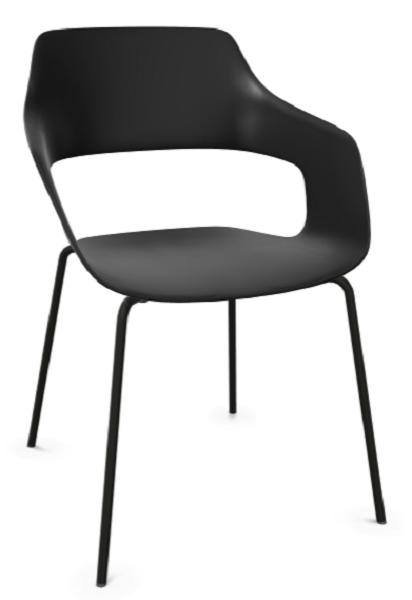 Wilkhahn Occo Universalstuhl Vierbeingestell Glanzchrom - schwarz strukturmatt