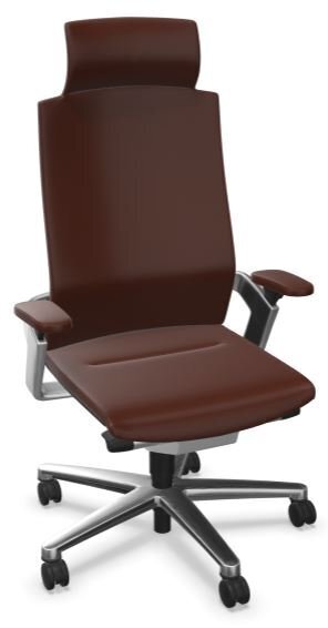 Wilkhahn ON Management Drehstuhl - 87/75 nuss - Kopfstütze Leder