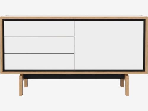 Bolia Floow Anrichte - Small - Eiche geölt, Weißes Laminat
