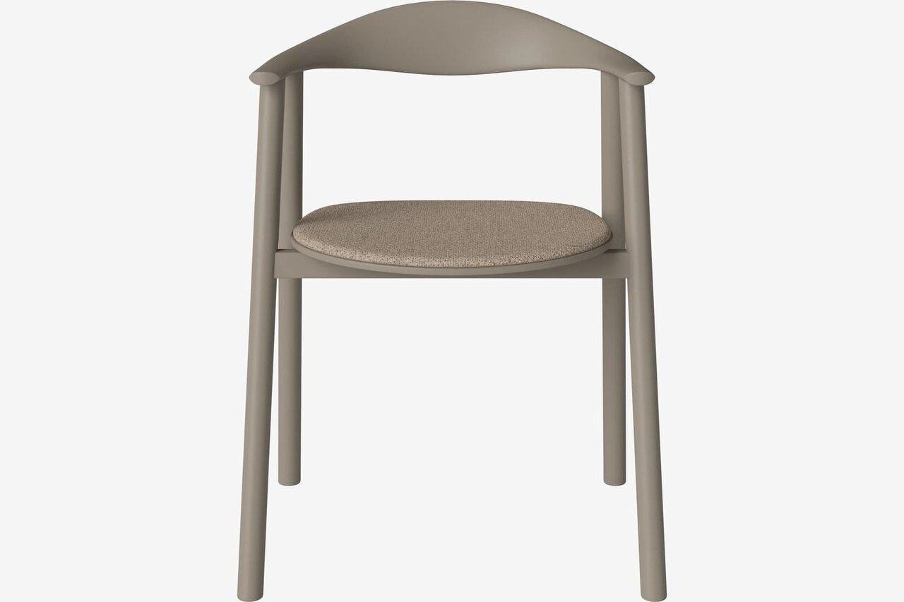 Bolia Swing Esstischstuhl – Farben Edition - Monza-Boucle-Dark-Beige-Eiche-graubraun-lackiert