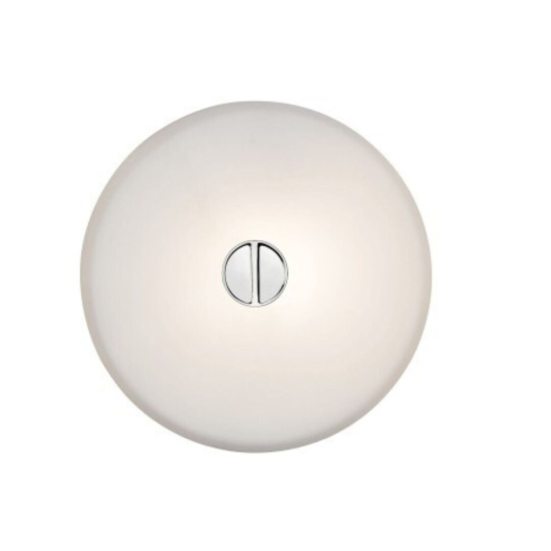 Flos Wandleuchte Mini Button von Flos  Glas, seidig glänzend