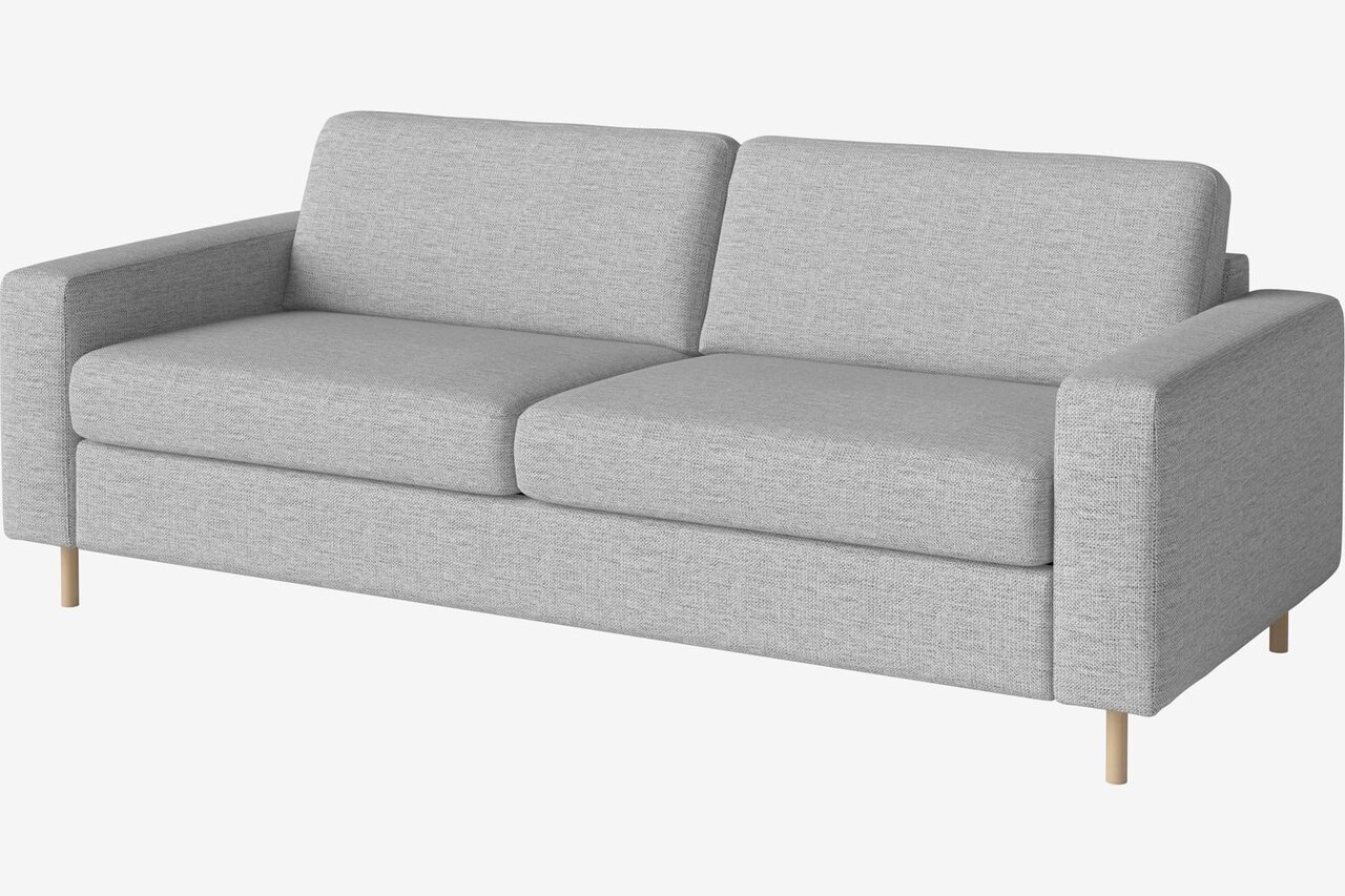 Bolia Scandinavia 3 Sitzer Schlafcouch Mit integrierten Rädern - London Flachgewebe Hellgrau
