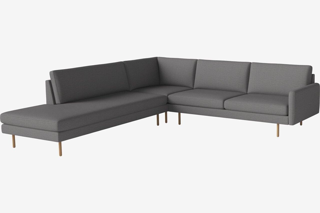 Bolia Scandinavia Remix 5 Sitzer Ecksofa Mit Open End - London-Flachgewebe-Multi-Grau - Links