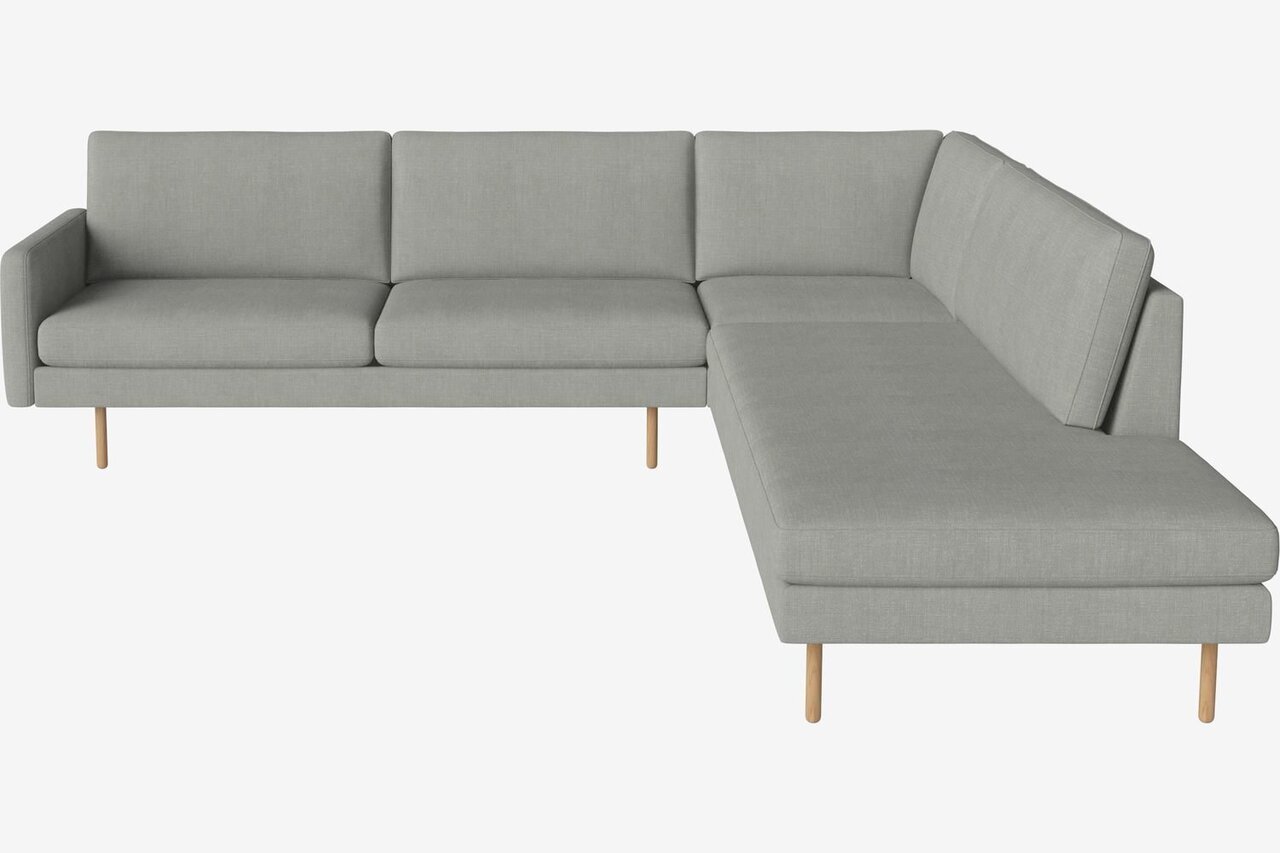 Bolia Scandinavia Remix 5 Sitzer Ecksofa Mit Open End - Fawn-Flachgewebt-Hellgrau - Rechts