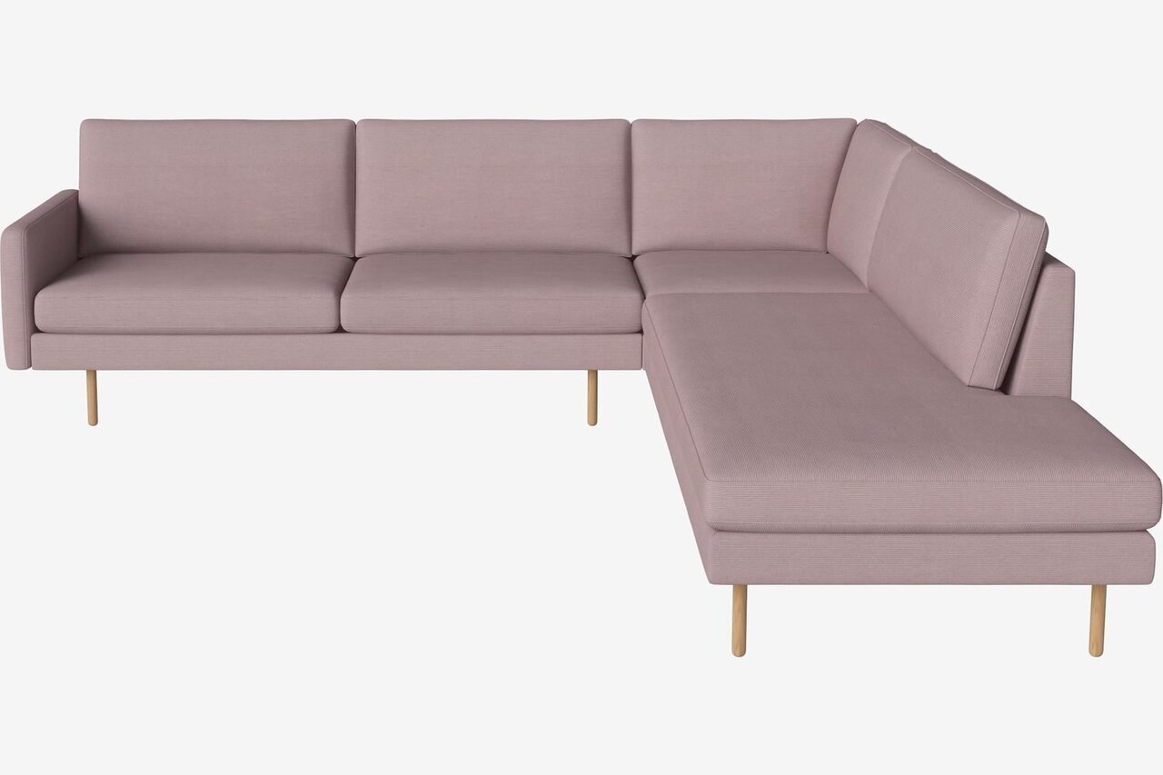 Bolia Scandinavia Remix 5 Sitzer Ecksofa Mit Open End - Linea-Velvet-Rosa - Rechts