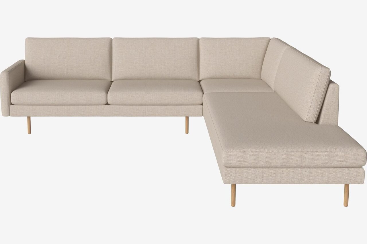 Bolia Scandinavia Remix 5 Sitzer Ecksofa Mit Open End - London-Flachgewebe-Hellbeige - Rechts