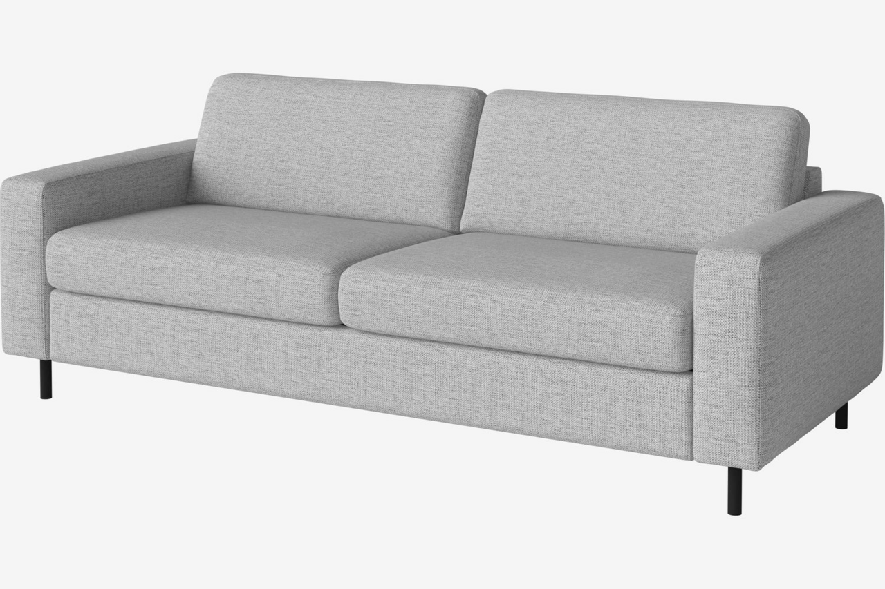 Bolia Scandinavia 3 Sitzer Schlafcouch Kaltschaum Matratze - London-Flach-gewebt-Hellgrau - Gedächtnisschaum