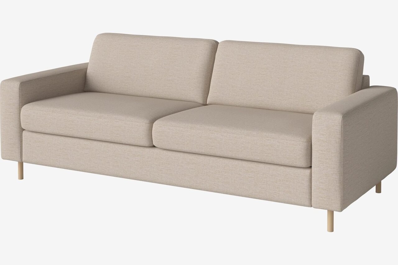 Bolia Scandinavia 3 Sitzer Schlafcouch Kaltschaum Matratze - London-Flachgewebe-Hellbeige