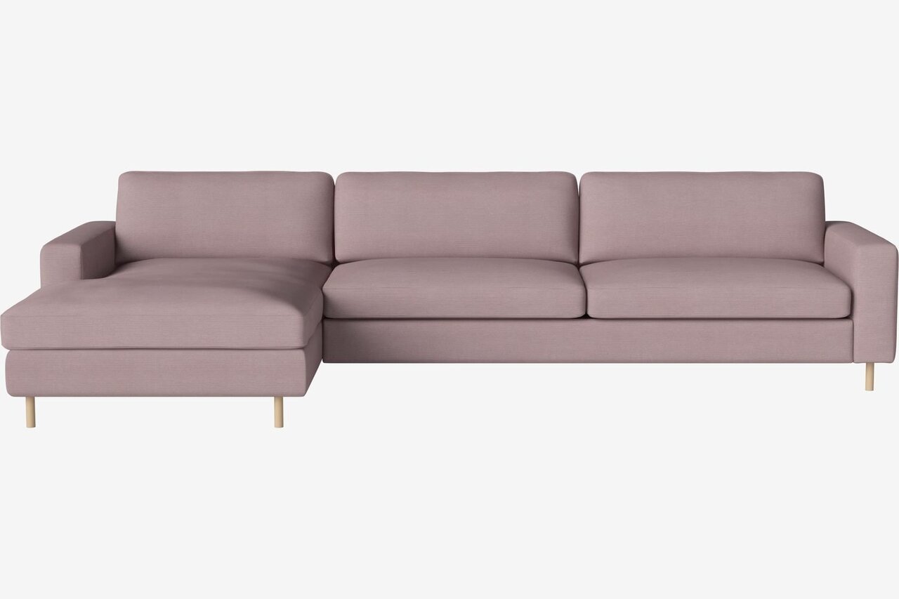 Bolia Scandinavia 4 Sitzer Sofa Mit Chaiselongue - 13 cm weiß pigmentierte geölte Eiche - Links