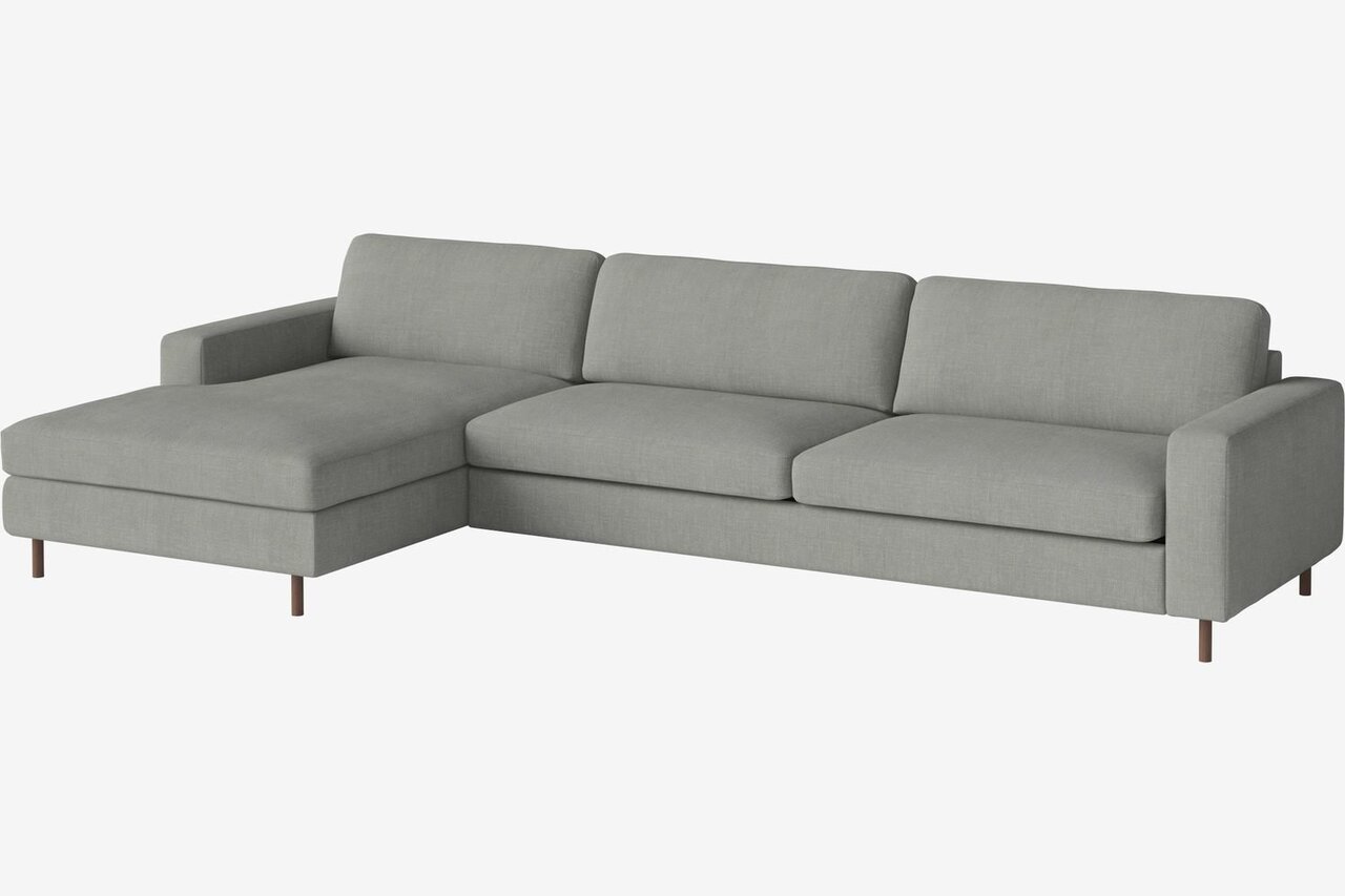 Bolia Scandinavia 4 Sitzer Sofa Mit Chaiselongue - Fawn - flach gewebt - hellgrau - Links