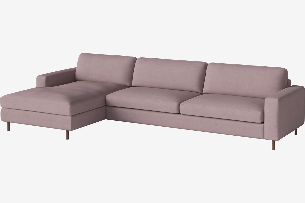 Bolia Scandinavia 4 Sitzer Sofa Mit Chaiselongue - Linea - Samt - Rosa - Links