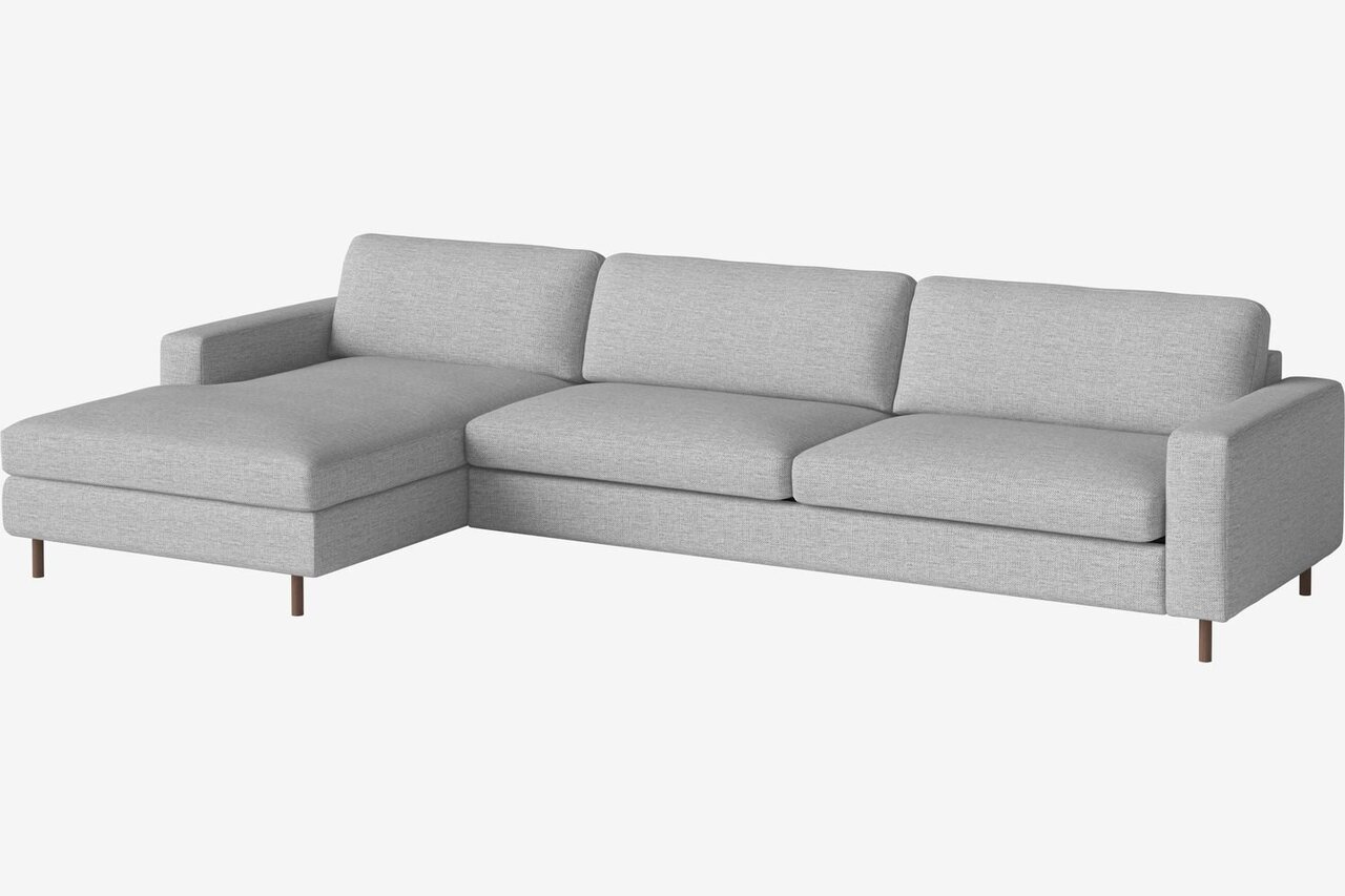 Bolia Scandinavia 4 Sitzer Sofa Mit Chaiselongue - London - Flach gewebt - Hellgrau - Links