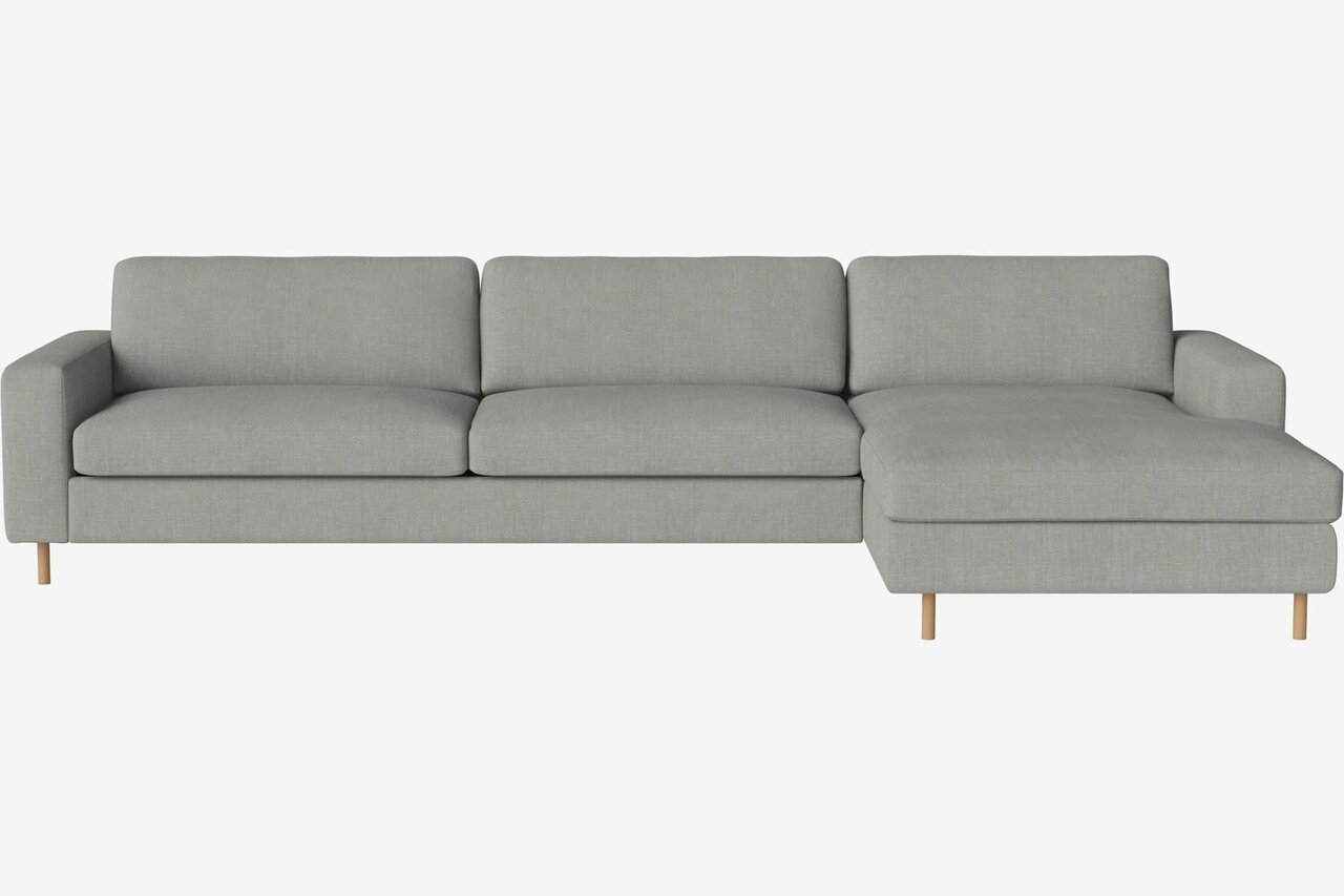 Bolia Scandinavia 4 Sitzer Sofa Mit Chaiselongue - Fawn - flach gewebt - hellgrau - Rechts