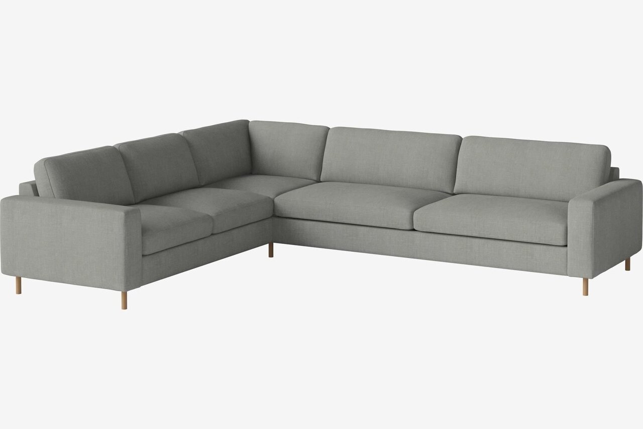 Bolia Scandinavia 6 Sitzer Ecksofa 2 Ecke 3 - Fawn - flach gewebt - hellgrau