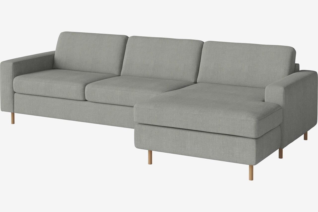 Bolia Scandinavia 2½ Sitzer Schlafcouch Mit Chaiselongue - Fawn - flach gewebt - hellgrau - Rechts