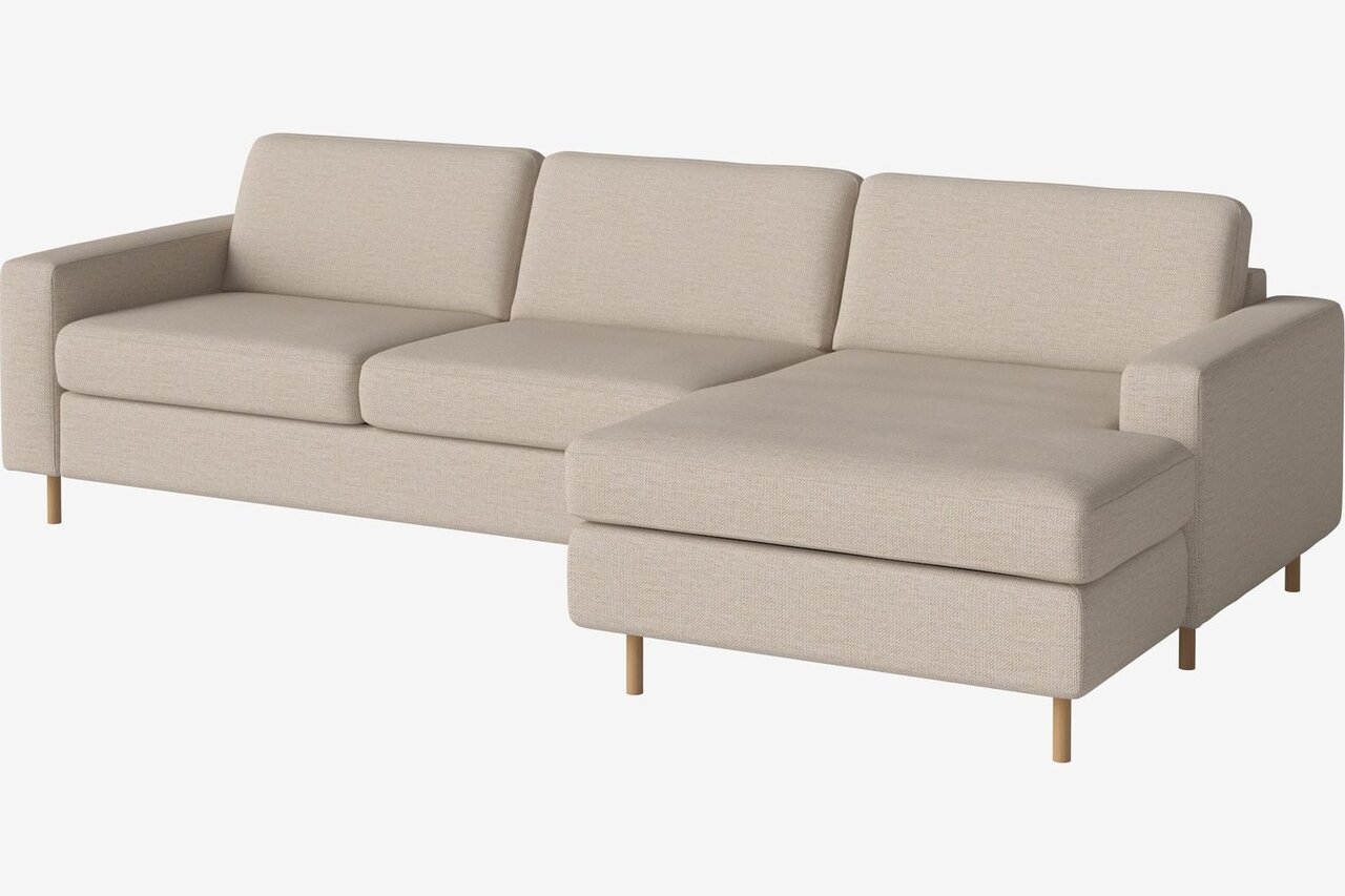 Bolia Scandinavia 2½ Sitzer Schlafcouch Mit Chaiselongue - London - Flach gewebt - Hellbeige - Rechts