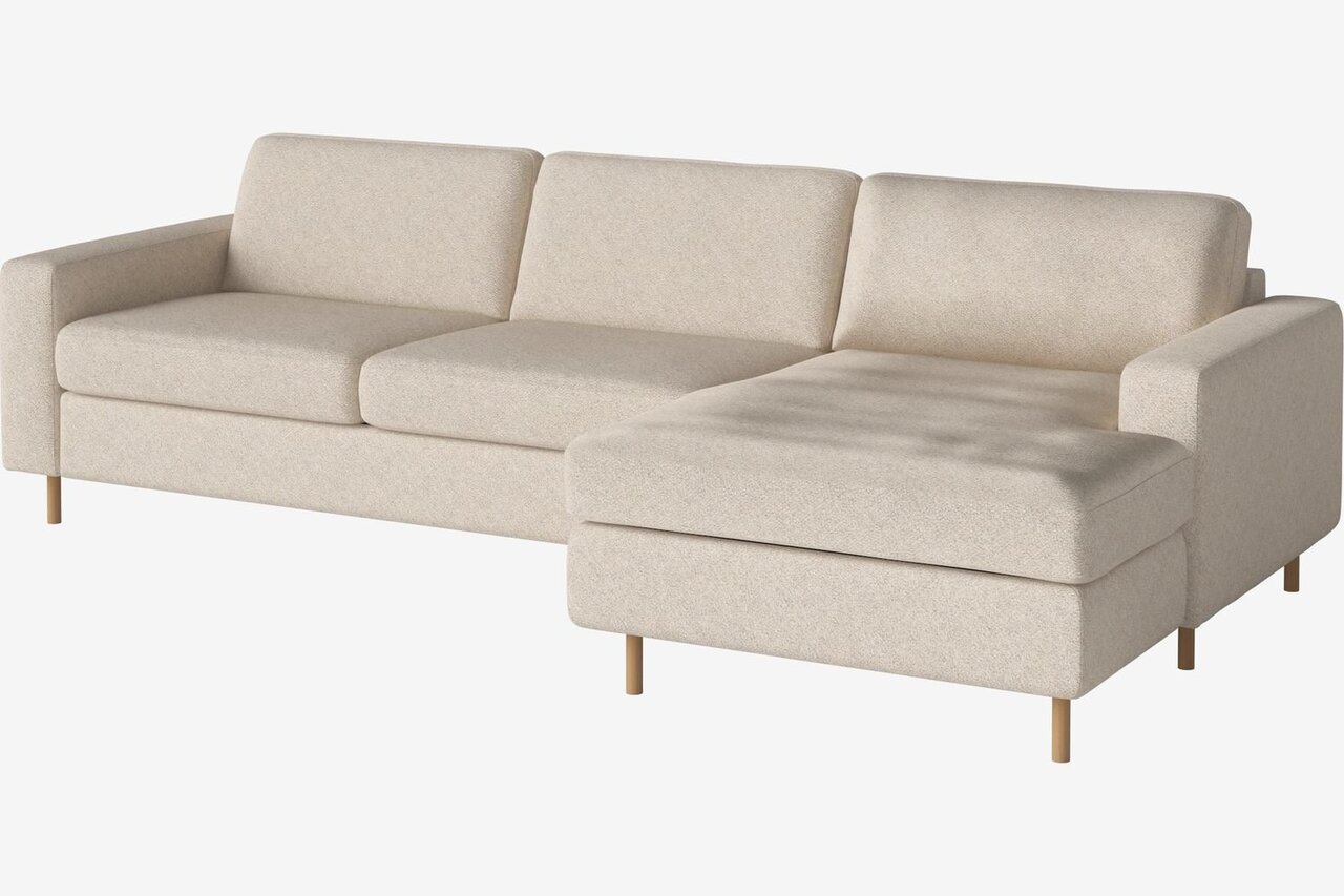Bolia Scandinavia 2½ Sitzer Schlafcouch Mit Chaiselongue - Monza - Bouclé - Beige - Rechts