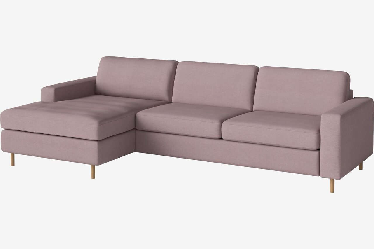 Bolia Scandinavia 2½ Sitzer Schlafcouch Mit Chaiselongue - Linea-Velvet-Rosa - Links