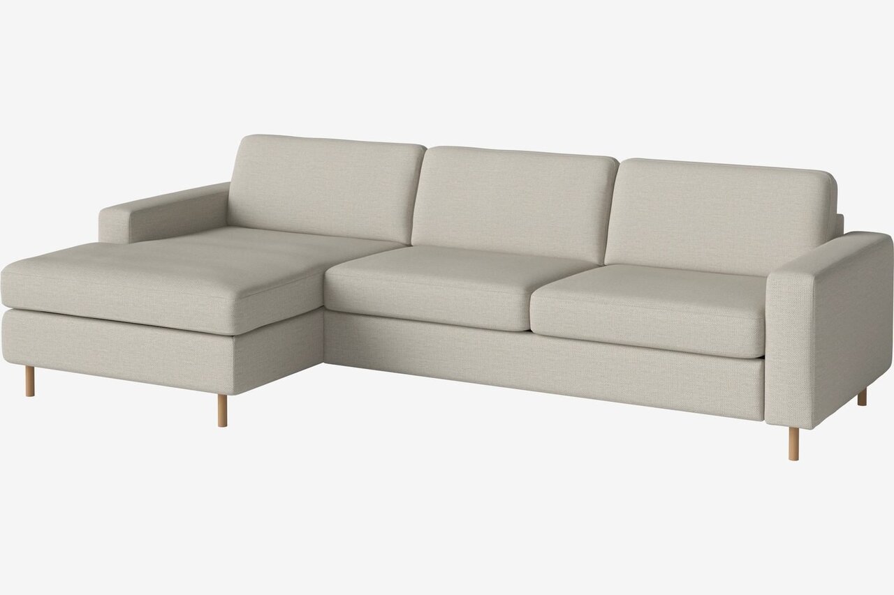 Bolia Scandinavia 2½ Sitzer Schlafcouch Mit Chaiselongue - London - Flach gewebt - Elfenbein - Links