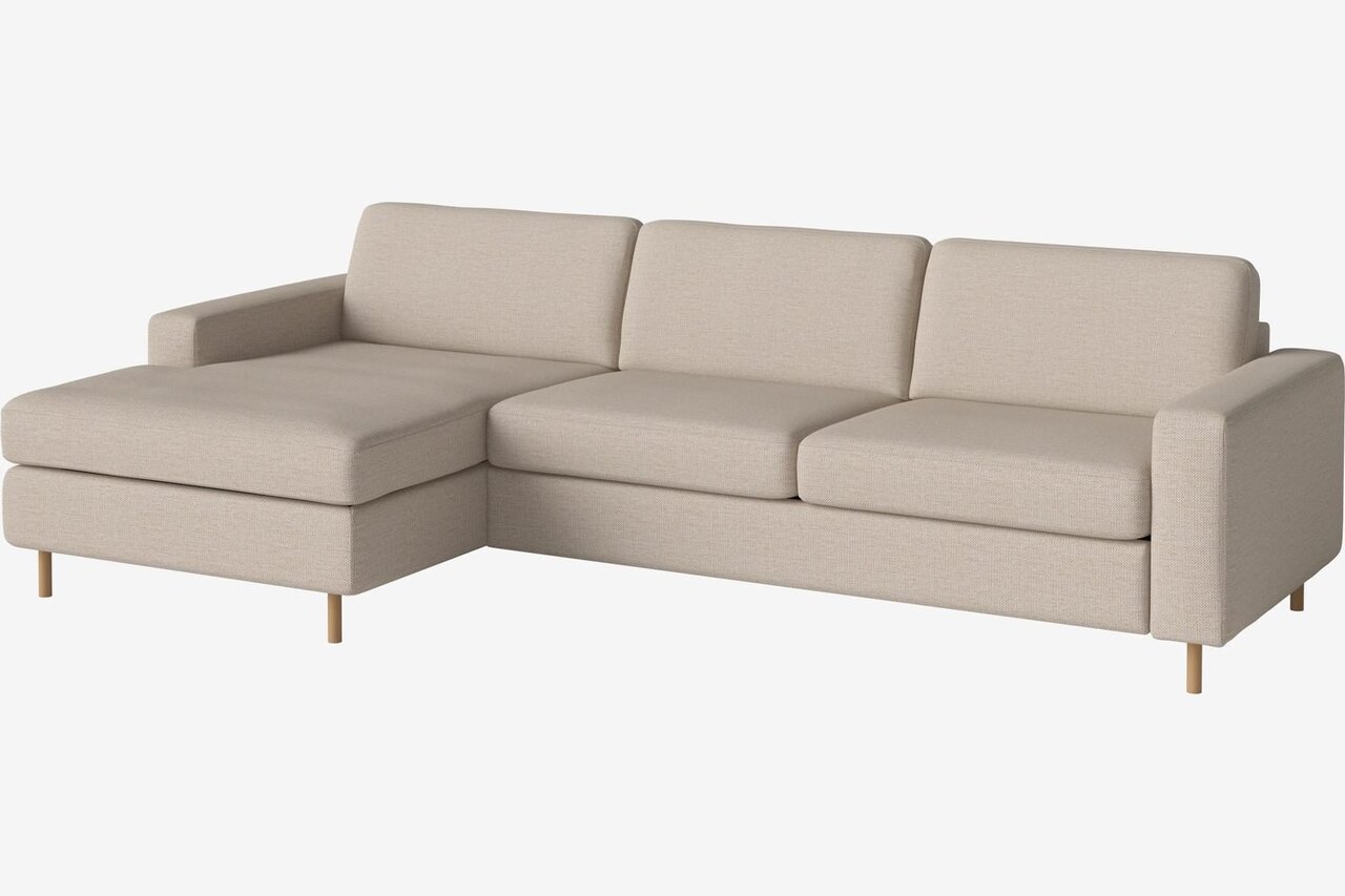 Bolia Scandinavia 2½ Sitzer Schlafcouch Mit Chaiselongue - London - Flach gewebt - Hellbeige - Links