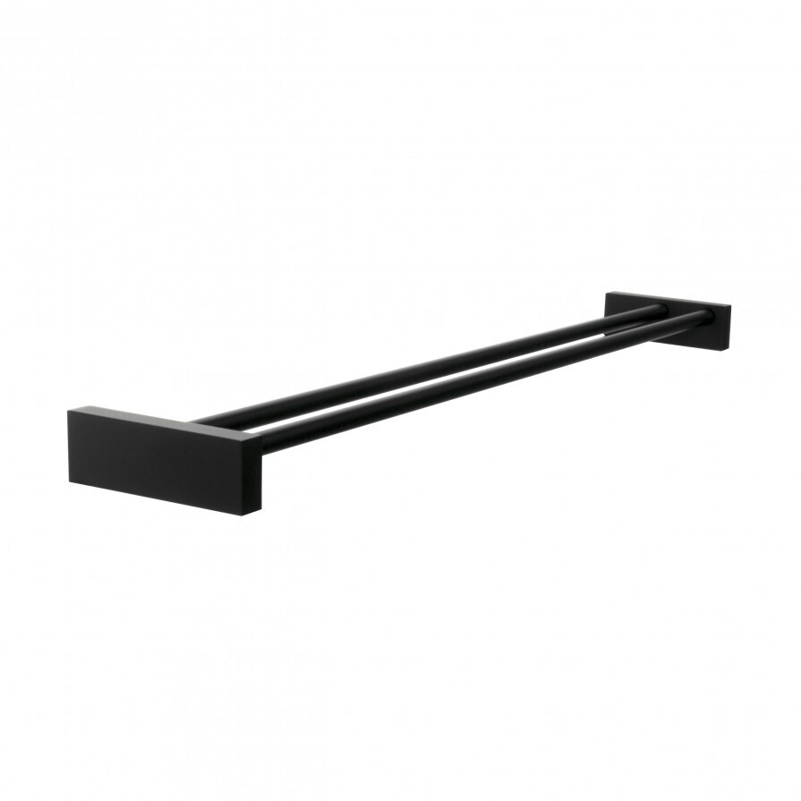 Frost Quadra Towel Bar 6 Handtuchstange doppelt - schwarz 