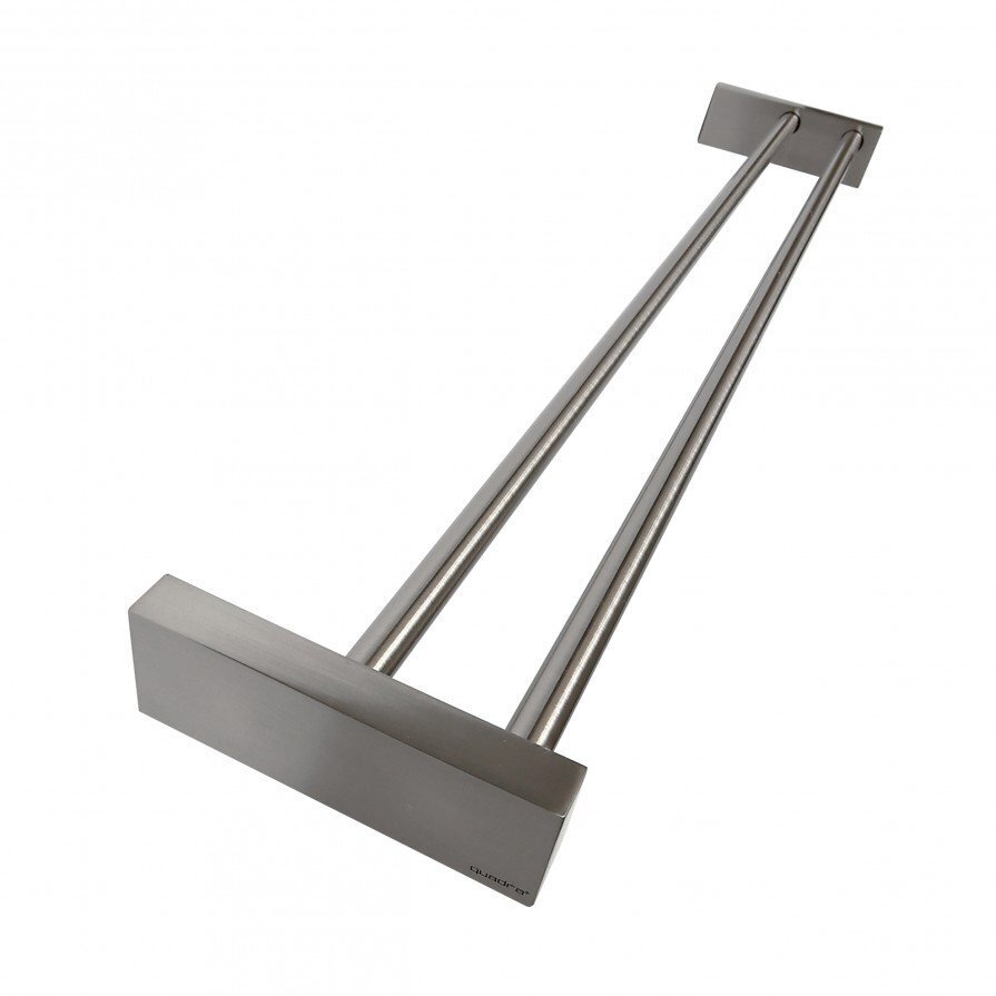 Frost Quadra Towel Bar 6 Handtuchstange doppelt - gebürstet (grau)
