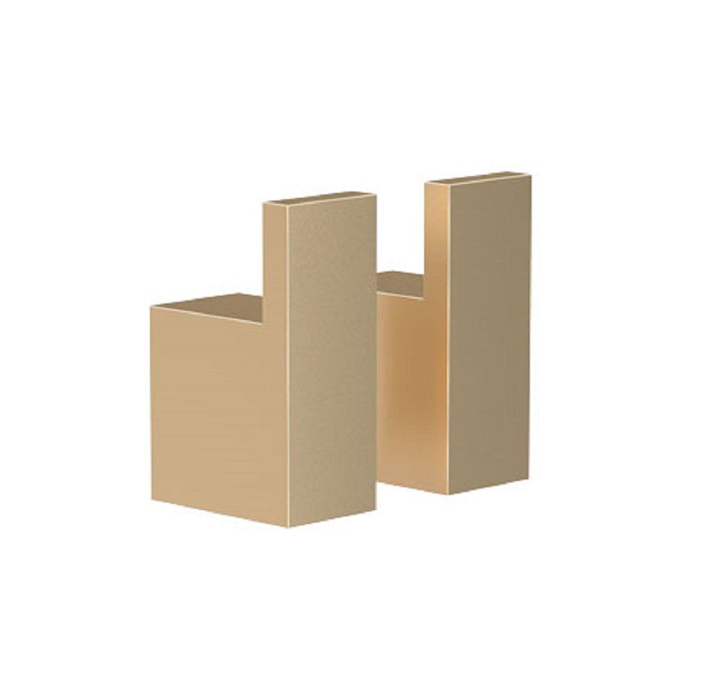 Frost Quadra Hook 8 Haken 2er-Set - Gold Gebürstet