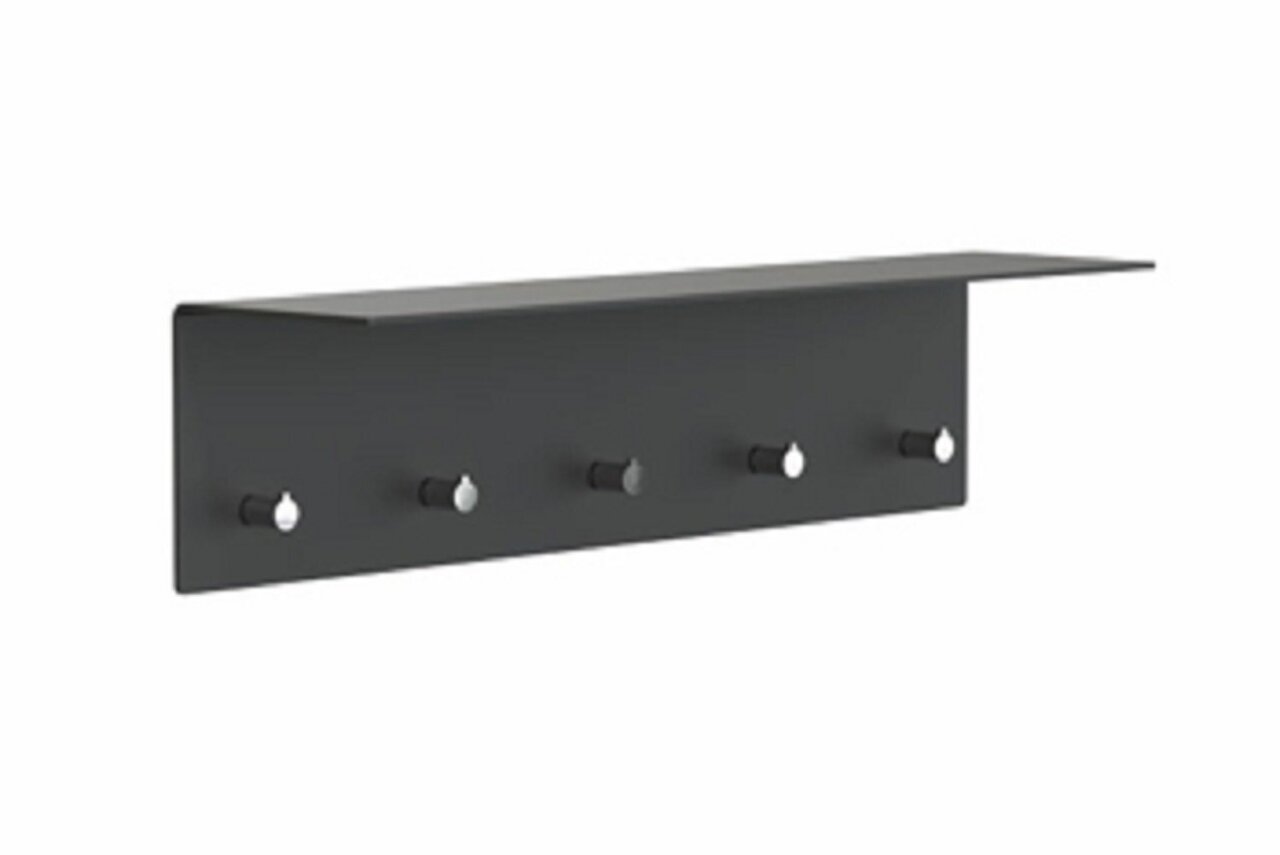 Frost WANDGARDEROBE m/5 HAKEN - Schwarz/Poliert