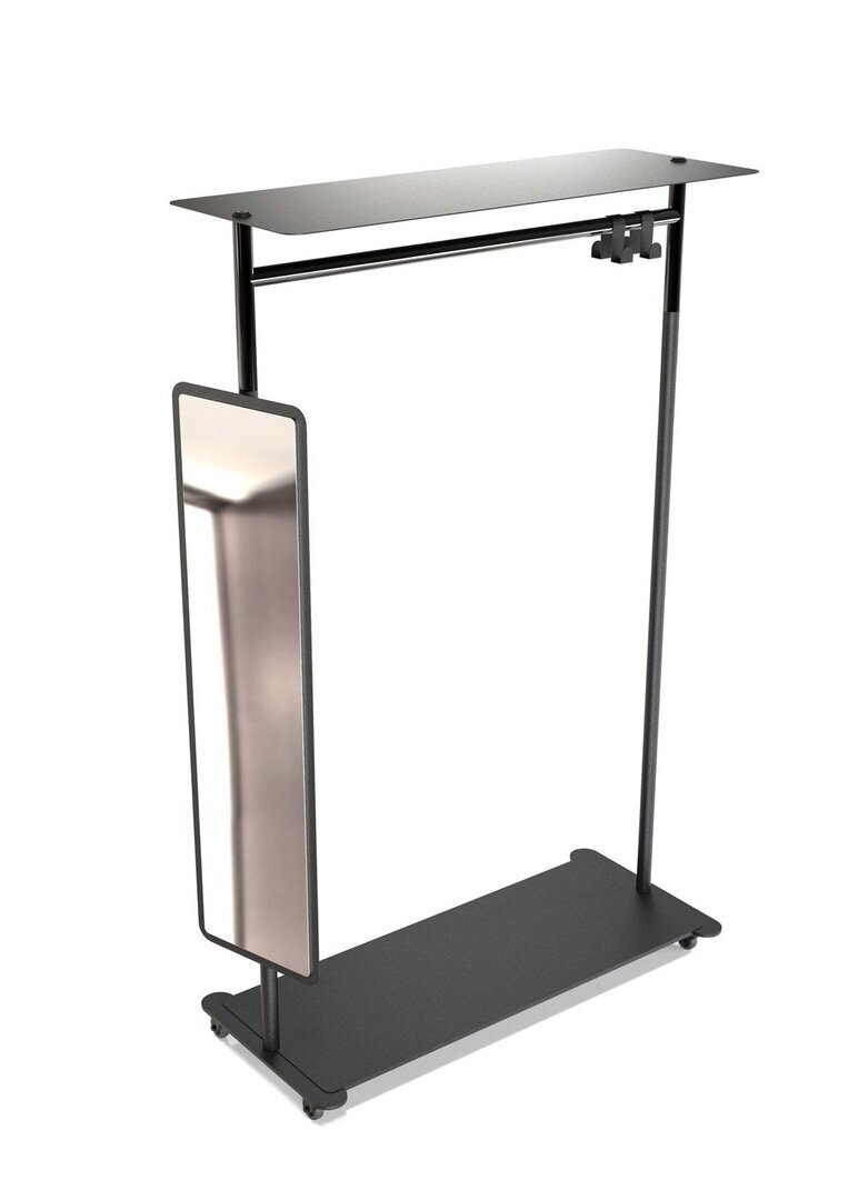 Frost BUKTO m/Räder und Top-Regal U6010 - Schwarz Matt / Schwarz Poliert