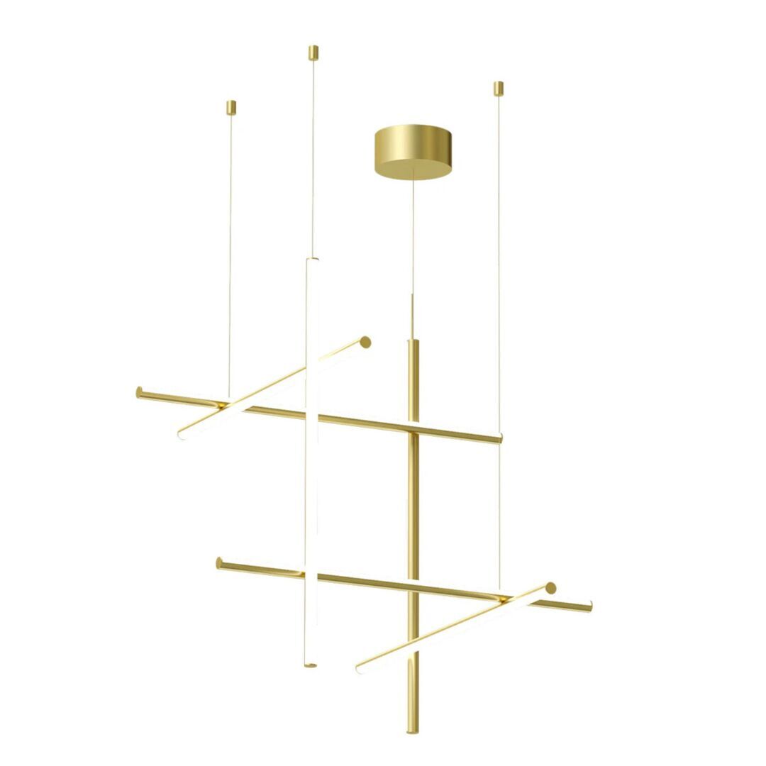 Flos Pendelleuchte Coordinates Suspension 3 von Flos  Eloxiert Champagner, Suspension 3