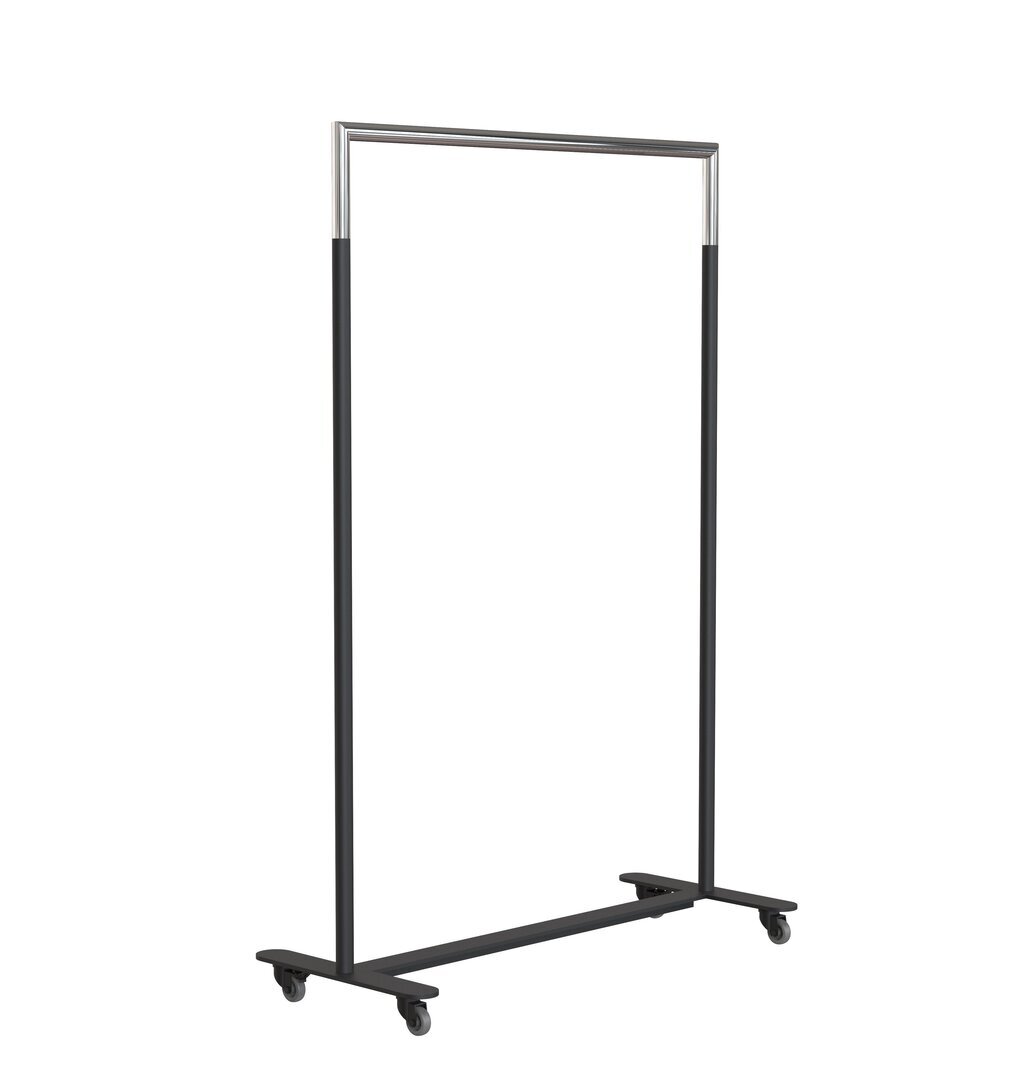 Frost Bukto 100cm M/Räder U6005 - Schwarz Matt / Edelstahl Poliert