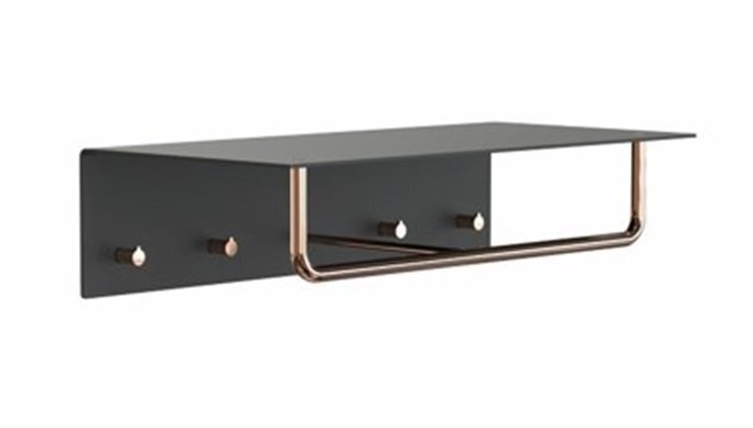 Frost UNU Wandgarderobe 600 - Schwarz / Kupfer