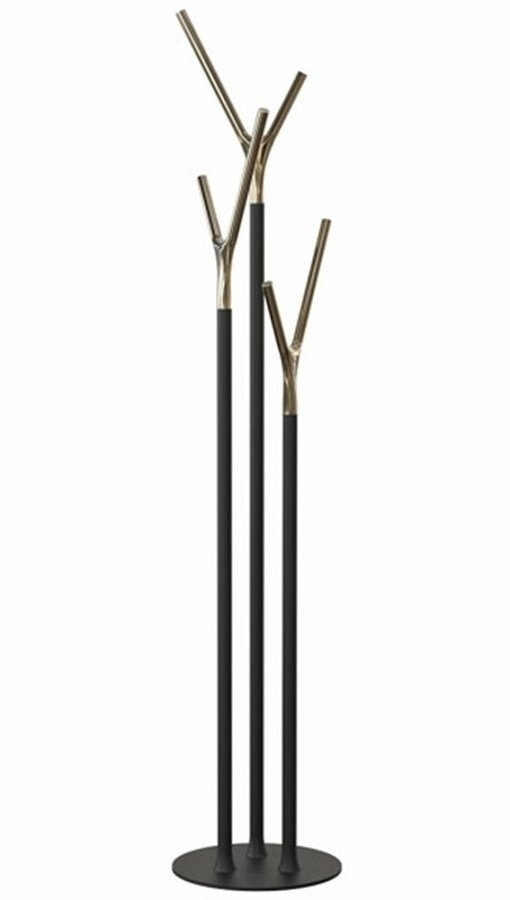 Frost Wishbone Kleiderständer - Schwarz Matt/Gold Poliert