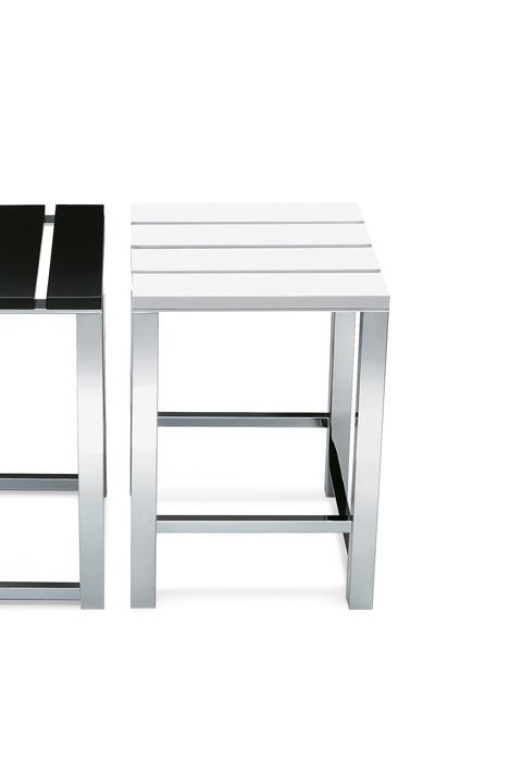 Decor Walther Badhocker DW 68 - Chrom / Holz Hochglanz weiß