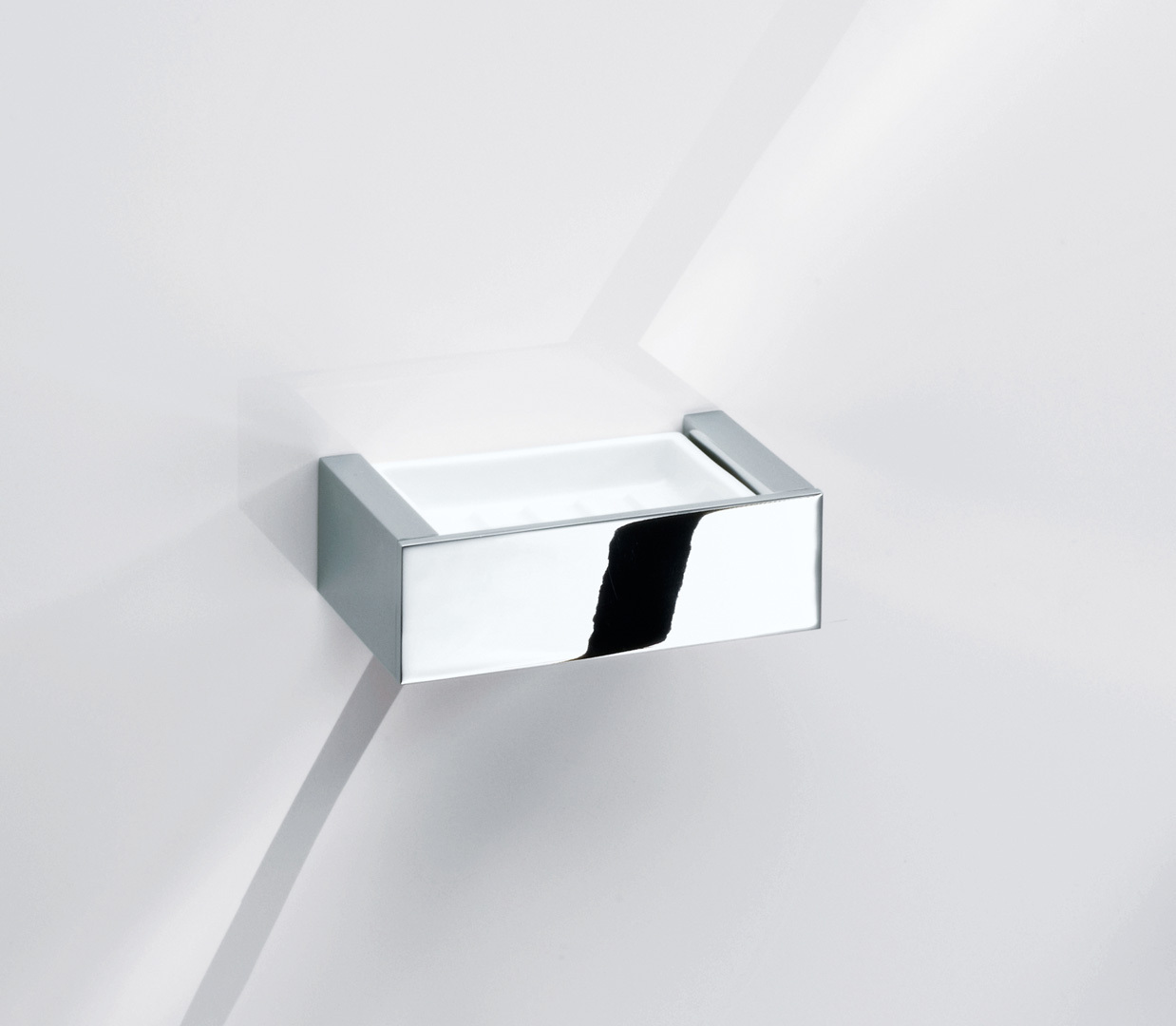 Decor Walther BRICK Wandseifenschale BK WSS - Chrom / Porzellan weiß