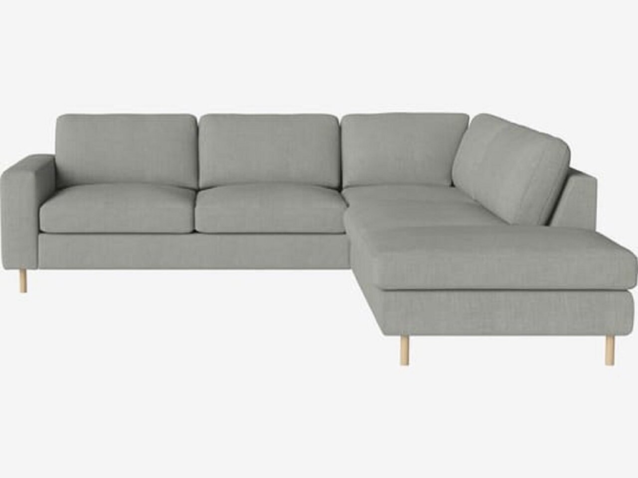 Bolia Scandinavia 4 Sitzer Ecksofa Offenes Ende - 13 cm weiß pigmentierte geölte Eiche - Links