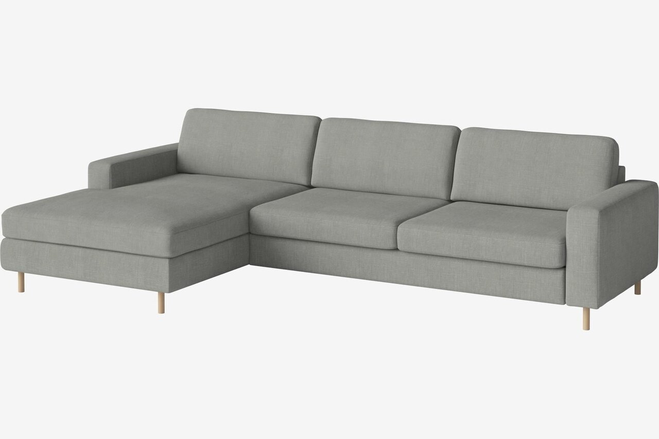 Bolia Scandinavia 3½ Sitzer Sofa Mit Chaiselongue - Fawn - flach gewebt - hellgrau - Links