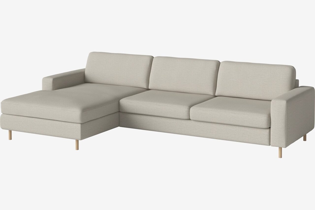 Bolia Scandinavia 3½ Sitzer Sofa Mit Chaiselongue - London - Flach gewebt - Elfenbein - Links