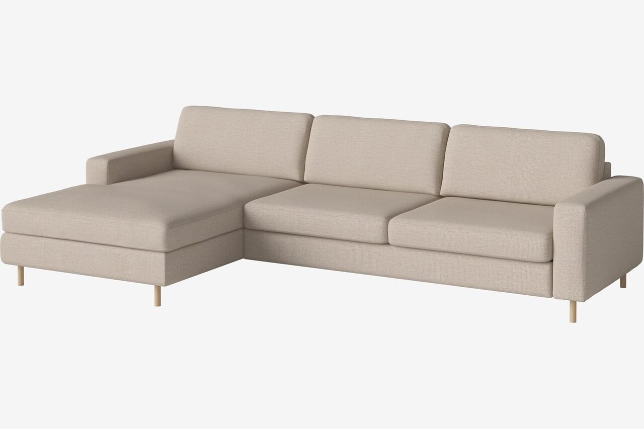 Bolia Scandinavia 3½ Sitzer Sofa Mit Chaiselongue - London - Flach gewebt - Hellbeige - Links