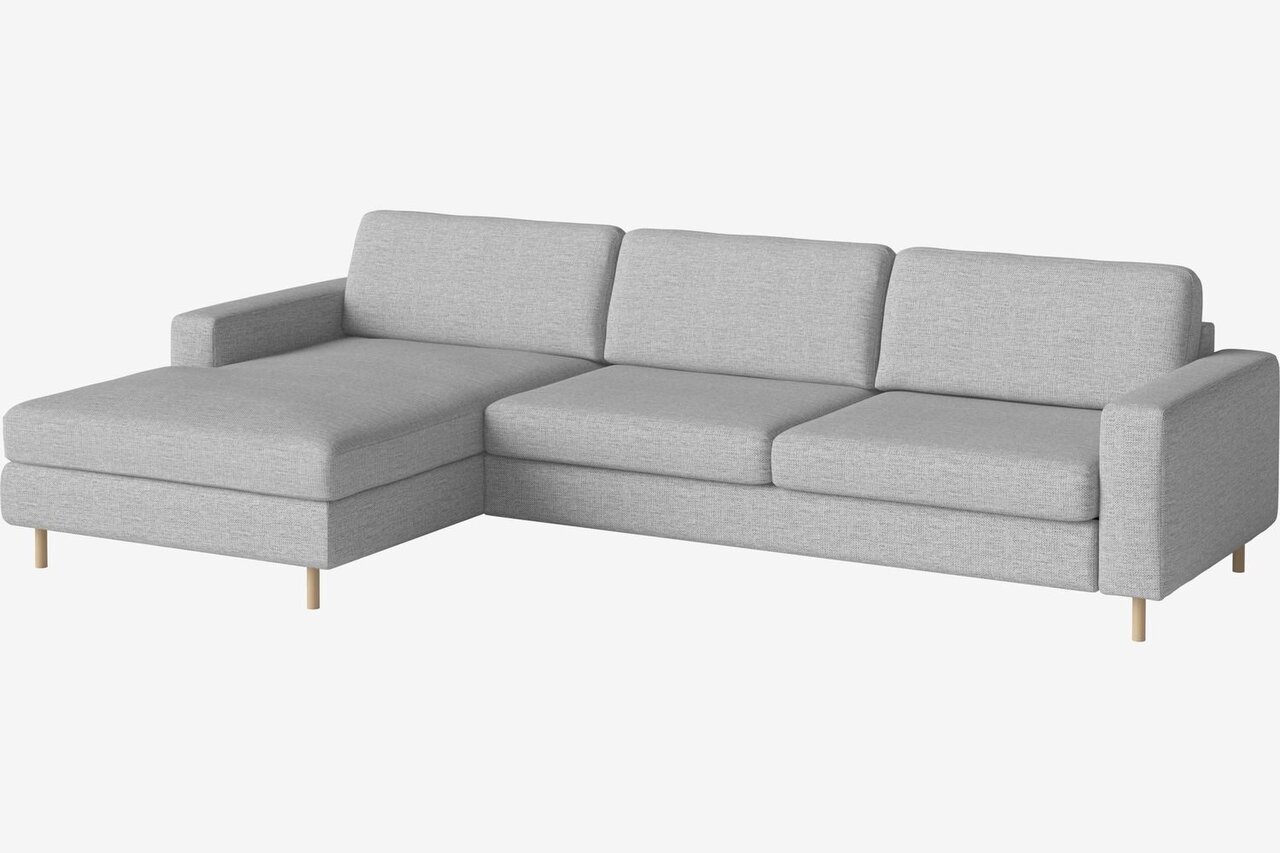 Bolia Scandinavia 3½ Sitzer Sofa Mit Chaiselongue - London - Flach gewebt - Hellgrau - Links