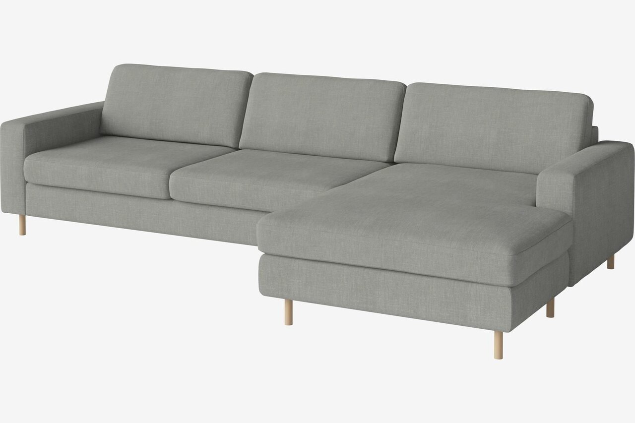 Bolia Scandinavia 3½ Sitzer Sofa Mit Chaiselongue - Fawn - flach gewebt - hellgrau - Rechts