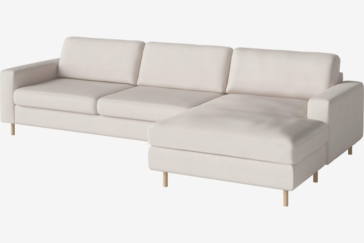Bolia Scandinavia 3½ Sitzer Sofa Mit Chaiselongue - Linea - Samt - Beige - Rechts