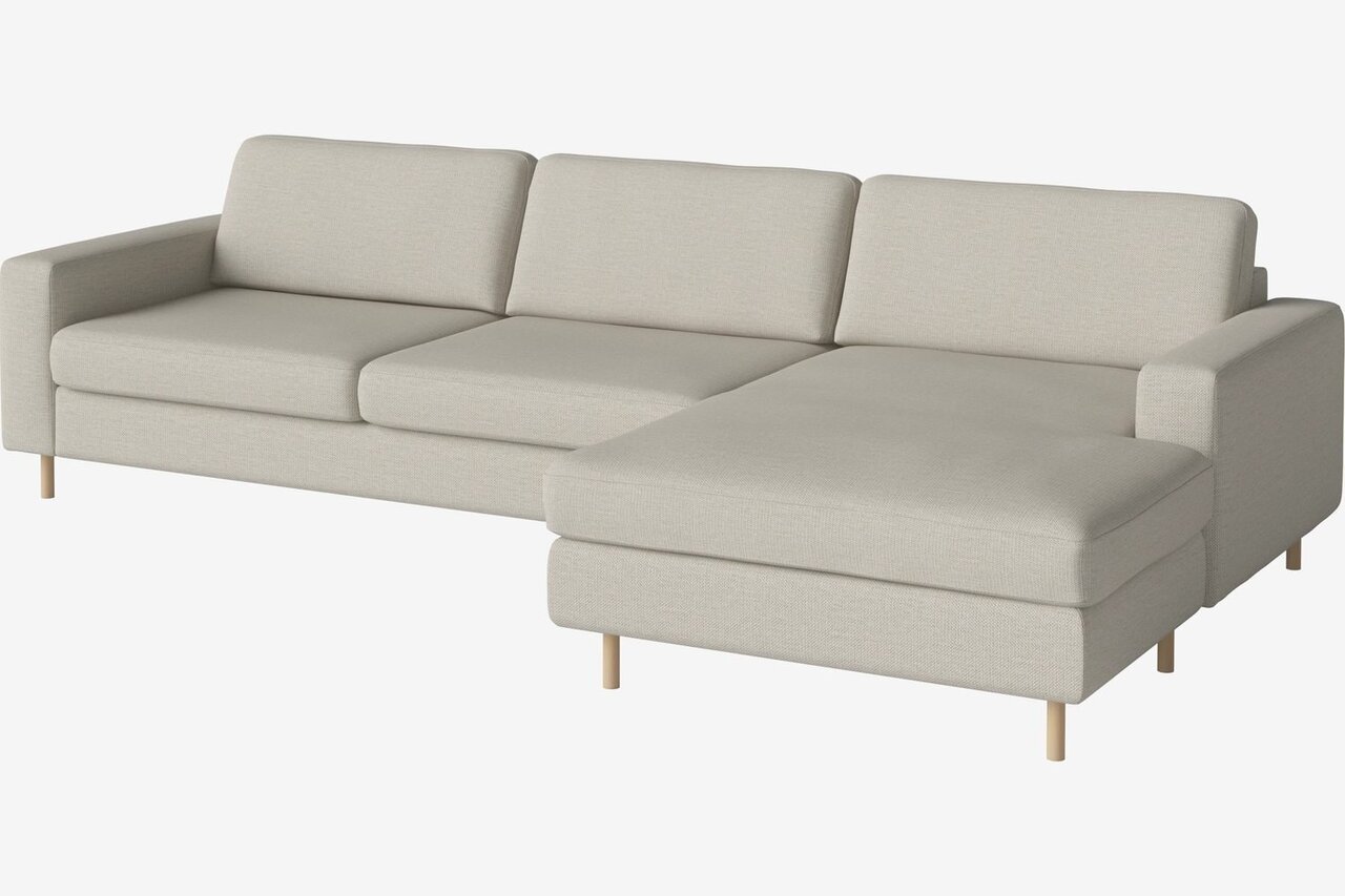 Bolia Scandinavia 3½ Sitzer Sofa Mit Chaiselongue - London - Flach gewebt - Elfenbein - Rechts