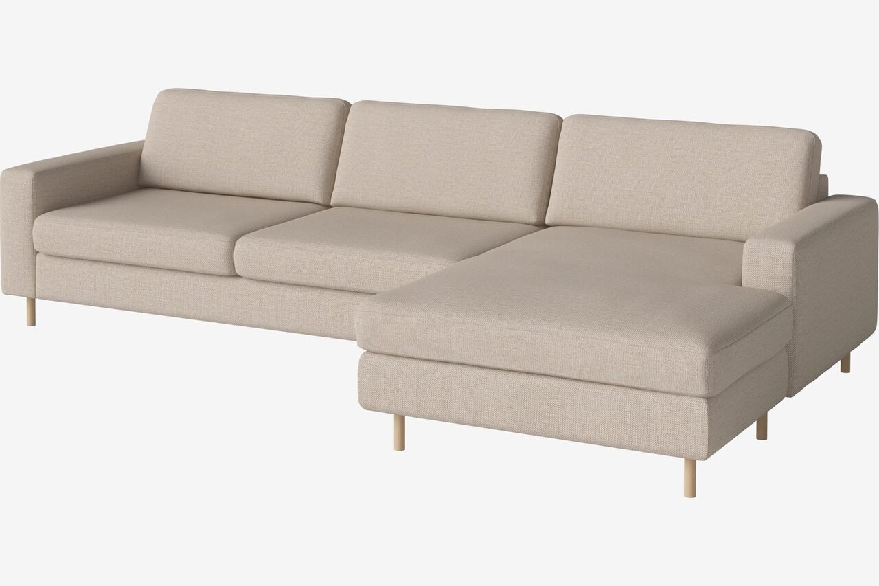 Bolia Scandinavia 3½ Sitzer Sofa Mit Chaiselongue - London - Flach gewebt - Hellbeige - Rechts