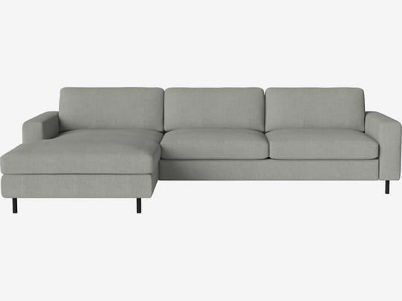Bolia Scandinavia 3½ Sitzer Sofa Mit Chaiselongue - 15 cm schwarz gebeizte geölte Eiche - Links