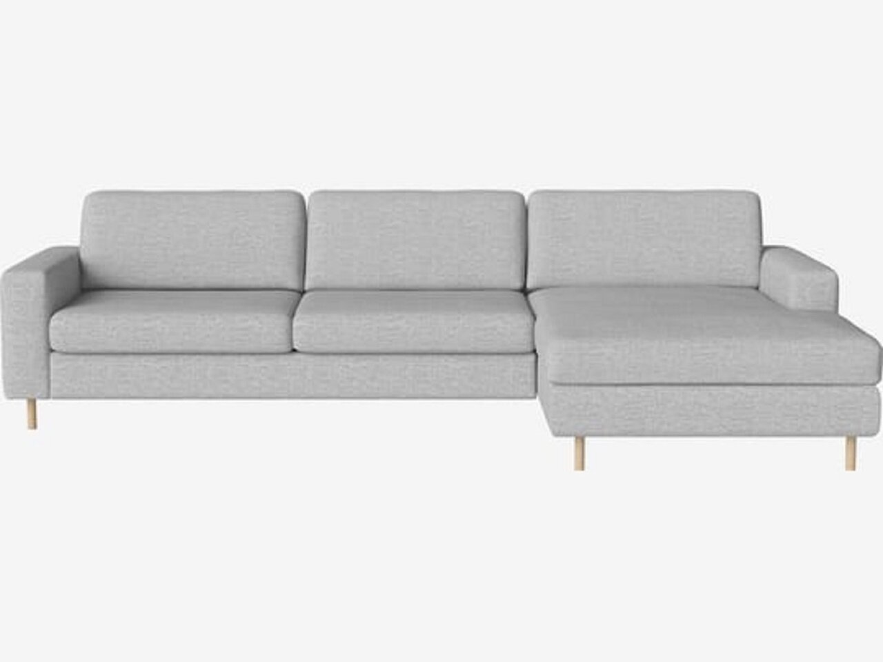 Bolia Scandinavia 3½ Sitzer Sofa Mit Chaiselongue - London - Flach gewebt - Hellgrau - Rechts