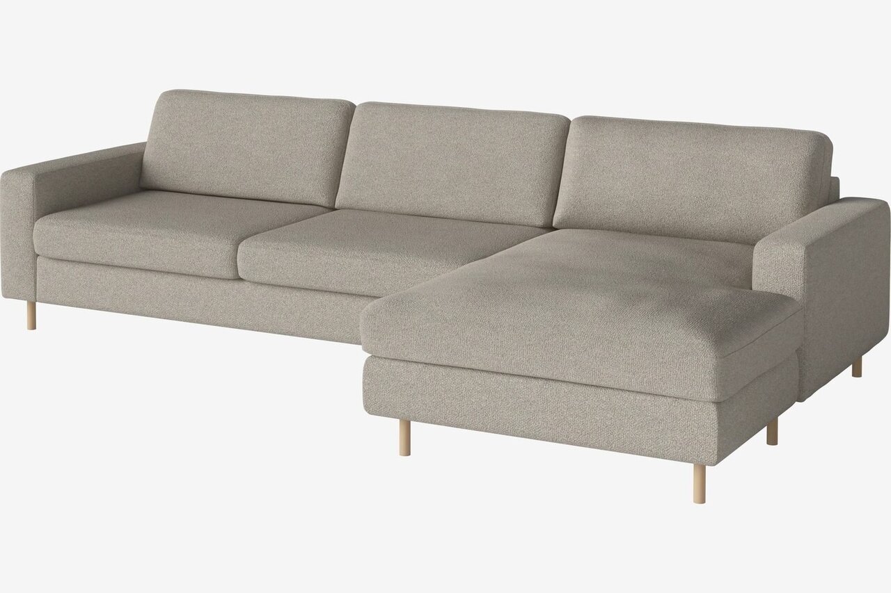 Bolia Scandinavia 3½ Sitzer Sofa Mit Chaiselongue - Monza - Bouclé - Sand - Rechts