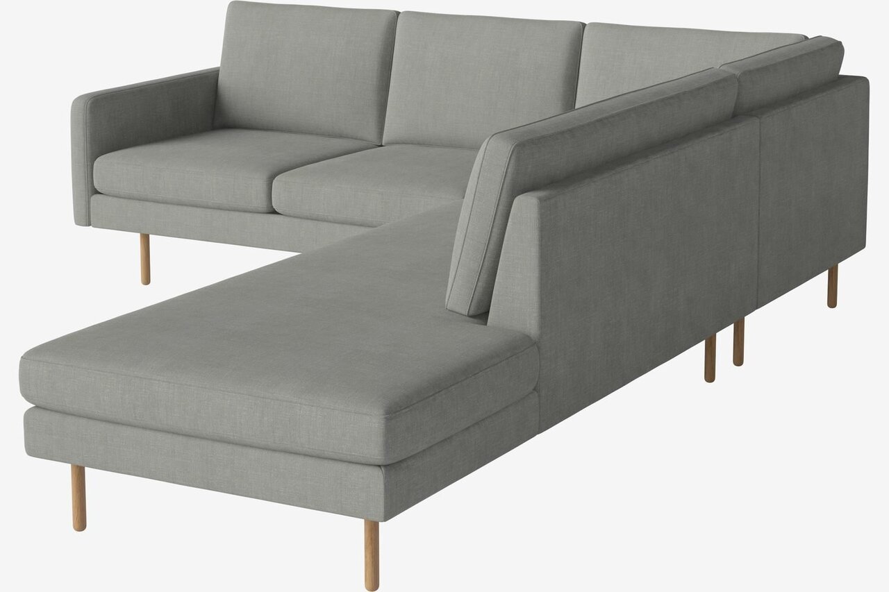 Bolia Scandinavia Remix 4 Sitzer Ecksofa Open End - Fawn-Flat-woven-Light-Grey