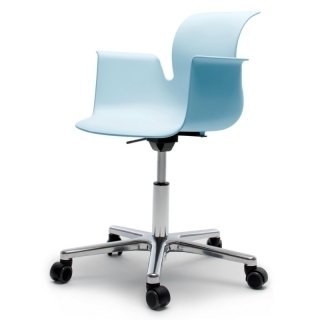 Flötotto PRO ARMCHAIR Drehstuhl - aquablau / aluminium-poliert