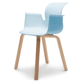 Flötotto PRO ARMCHAIR Vierbeinholzgestell - aquablau